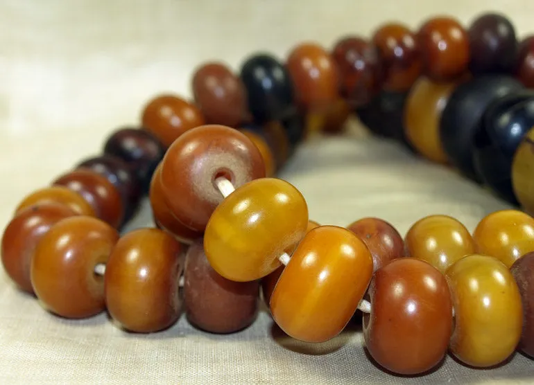 HUGE strand of Antique Mauritanian Amber Bead Necklace