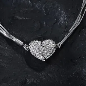 Ice Love Magnetic Zircon Heart Necklace