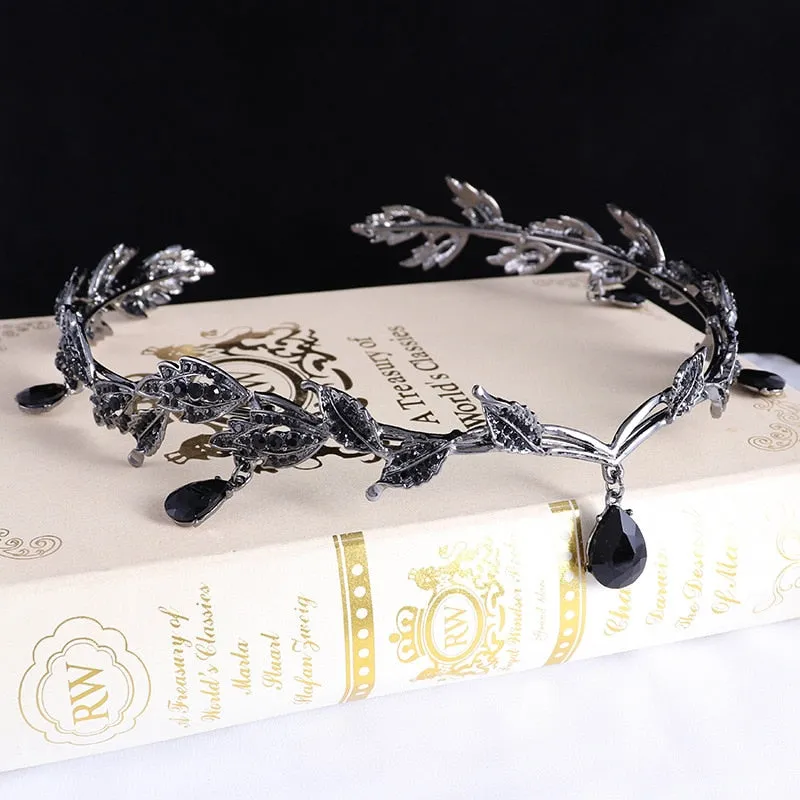 Just Pixie Waterdrop Tiara in Black