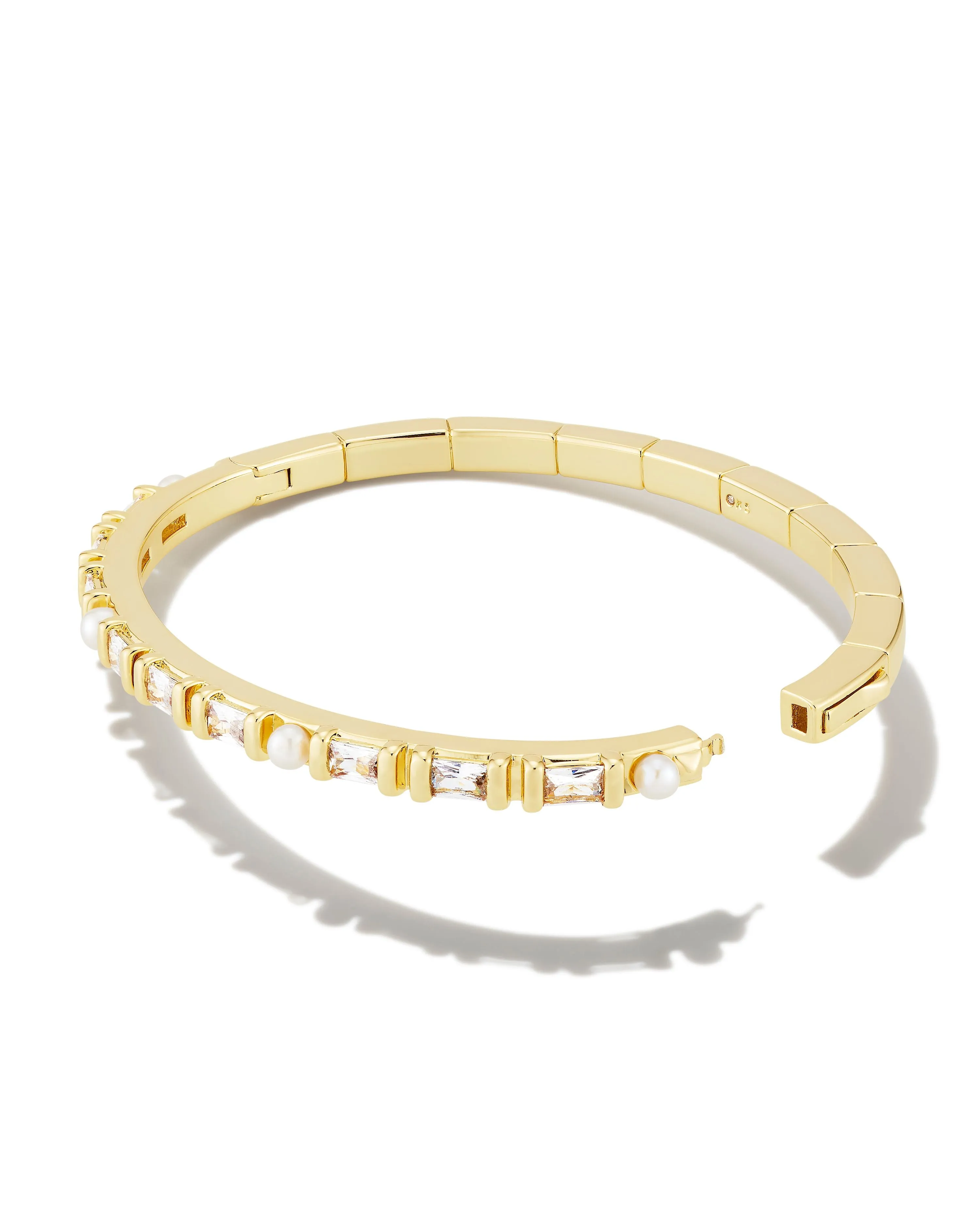 Kendra Scott Gracie Gold Bangle Bracelet in White Mix