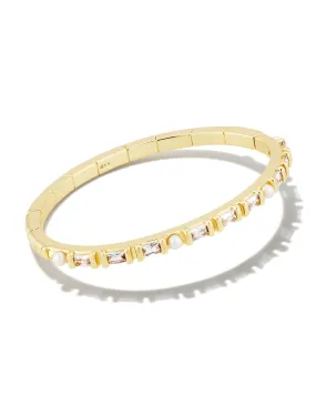 Kendra Scott Gracie Gold Bangle Bracelet in White Mix