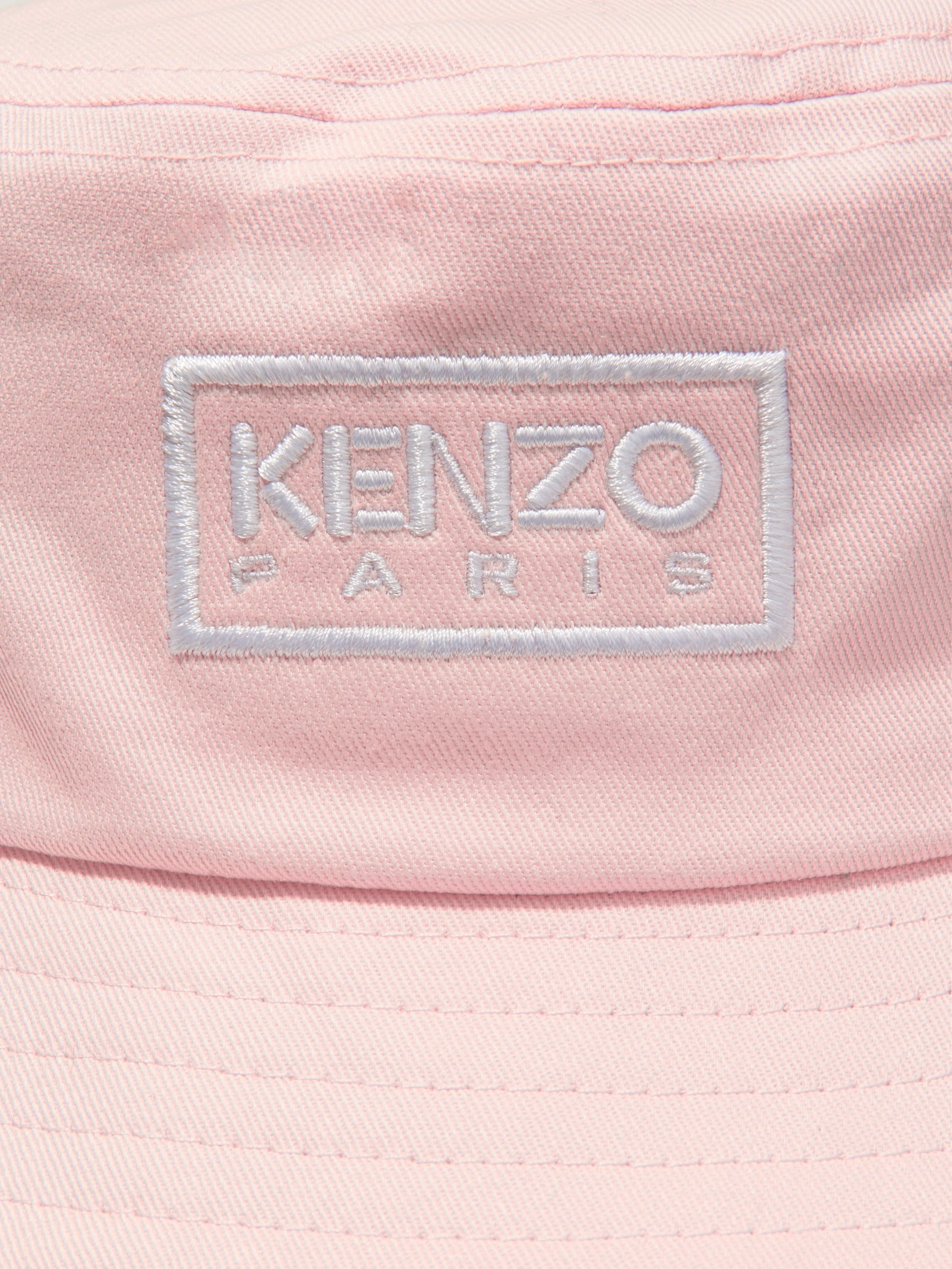 KENZO Girls Logo Bucket Hat in Pink