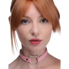 Kinky Kitty Ring Slim Choker - Pink