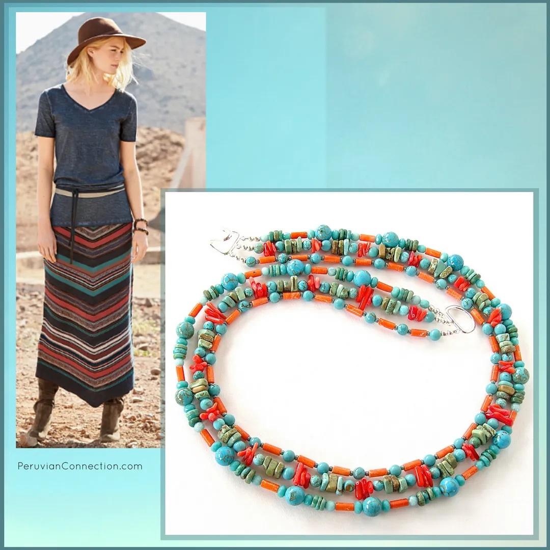 Kokomo: Turquoise and Coral Jewelry