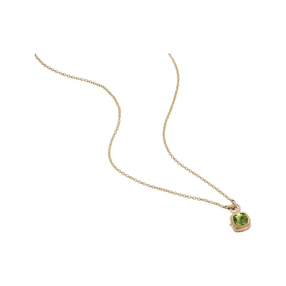 Konstantino Alexandria 18K Yellow Gold Peridot and Diamond Pendant Necklace