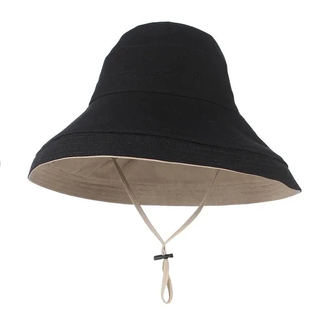 Large Brim Double Sided Bucket Hat Sun Hat