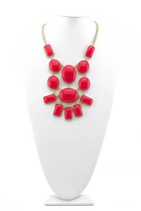 Large Coral Stone Necklace