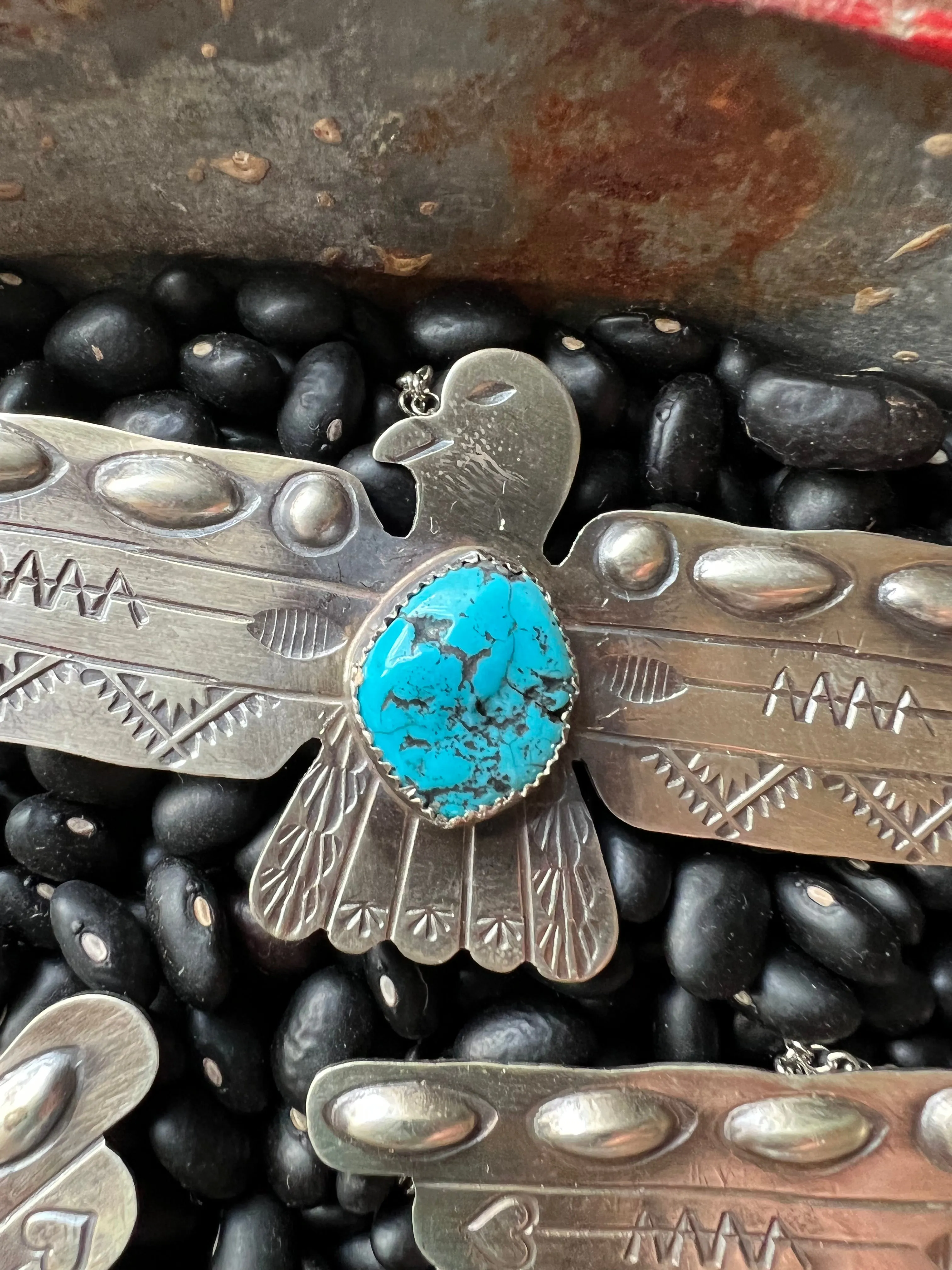 Large Thunderbird Turquoise Necklace