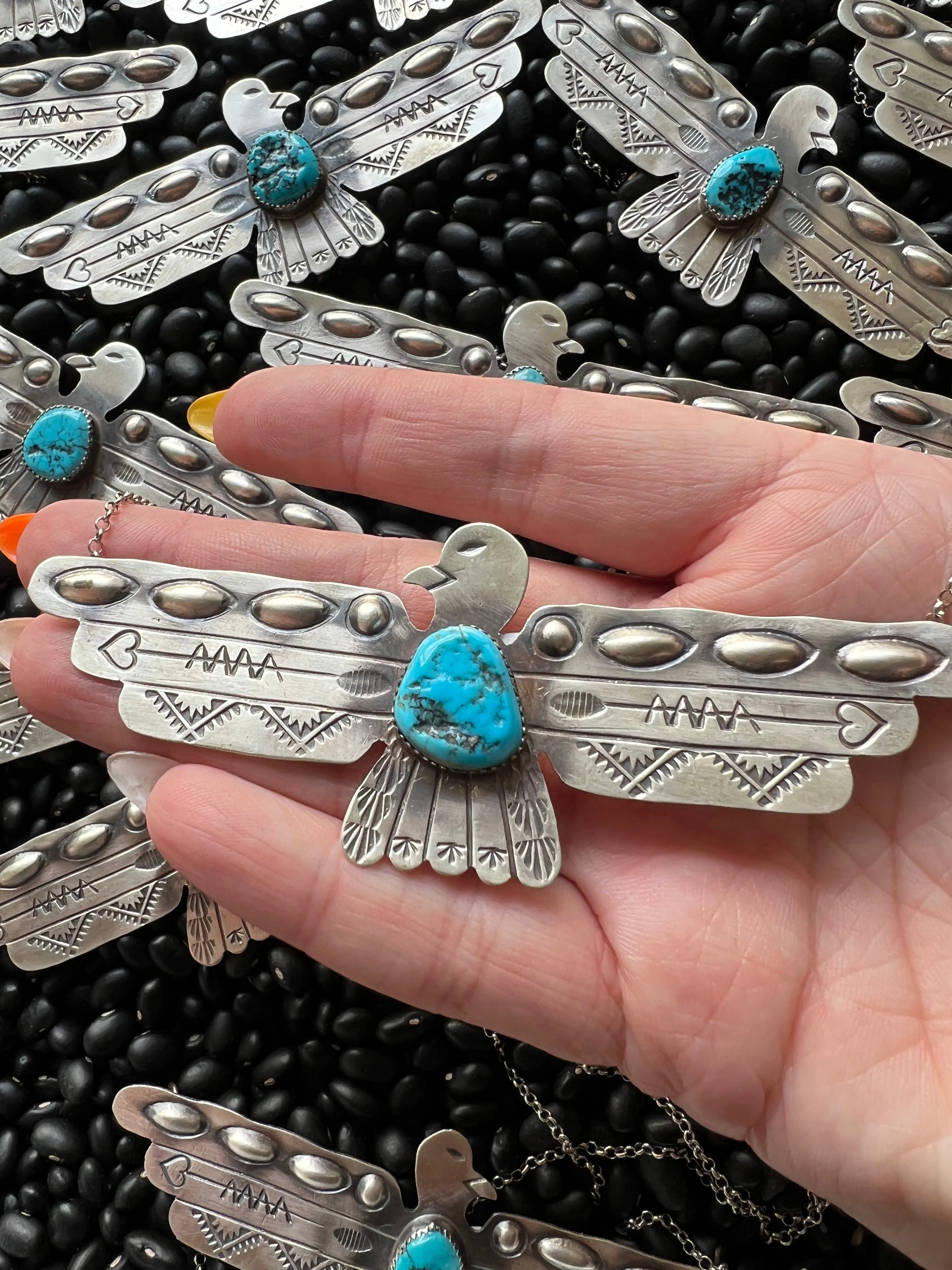 Large Thunderbird Turquoise Necklace