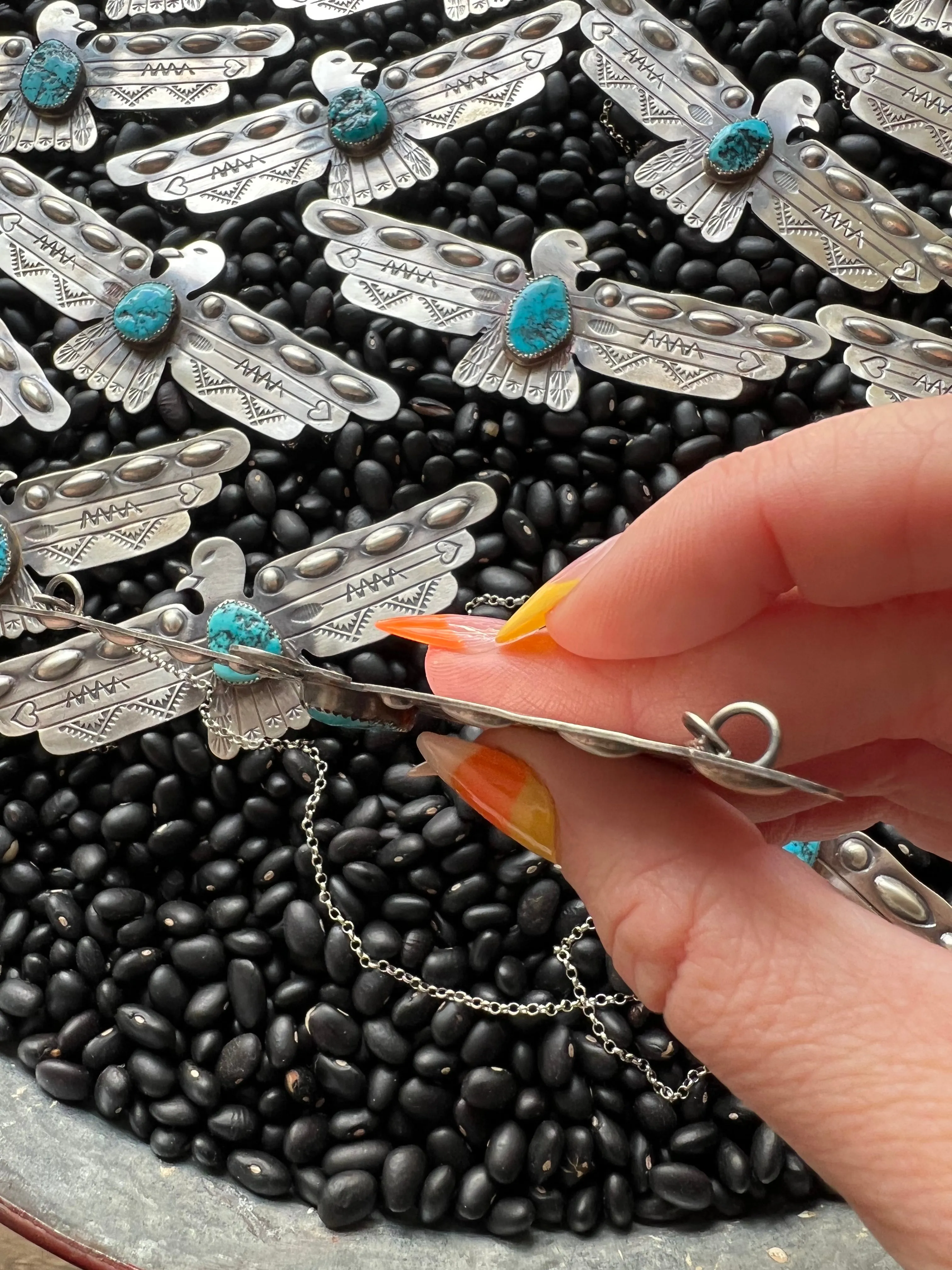 Large Thunderbird Turquoise Necklace