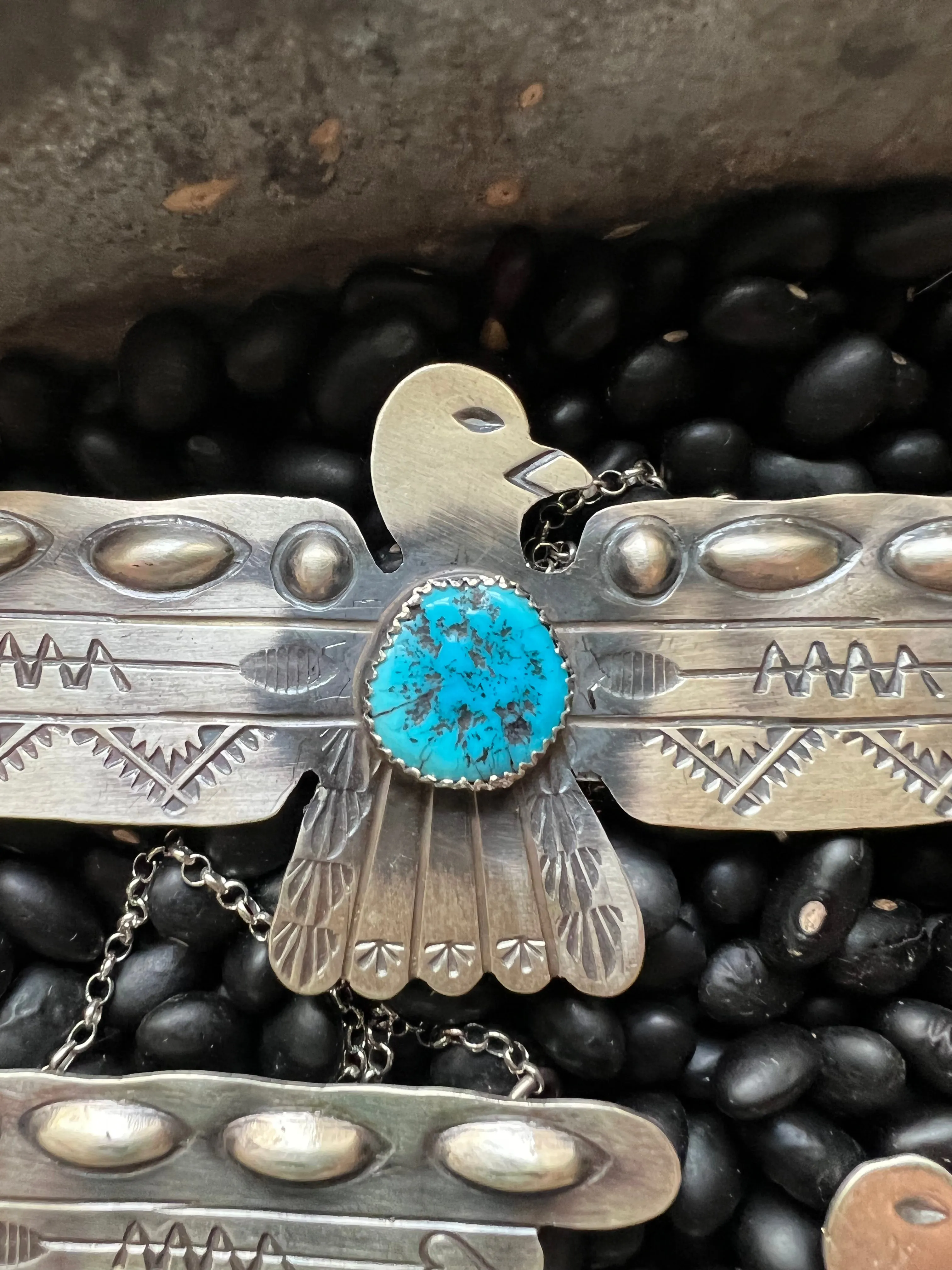 Large Thunderbird Turquoise Necklace