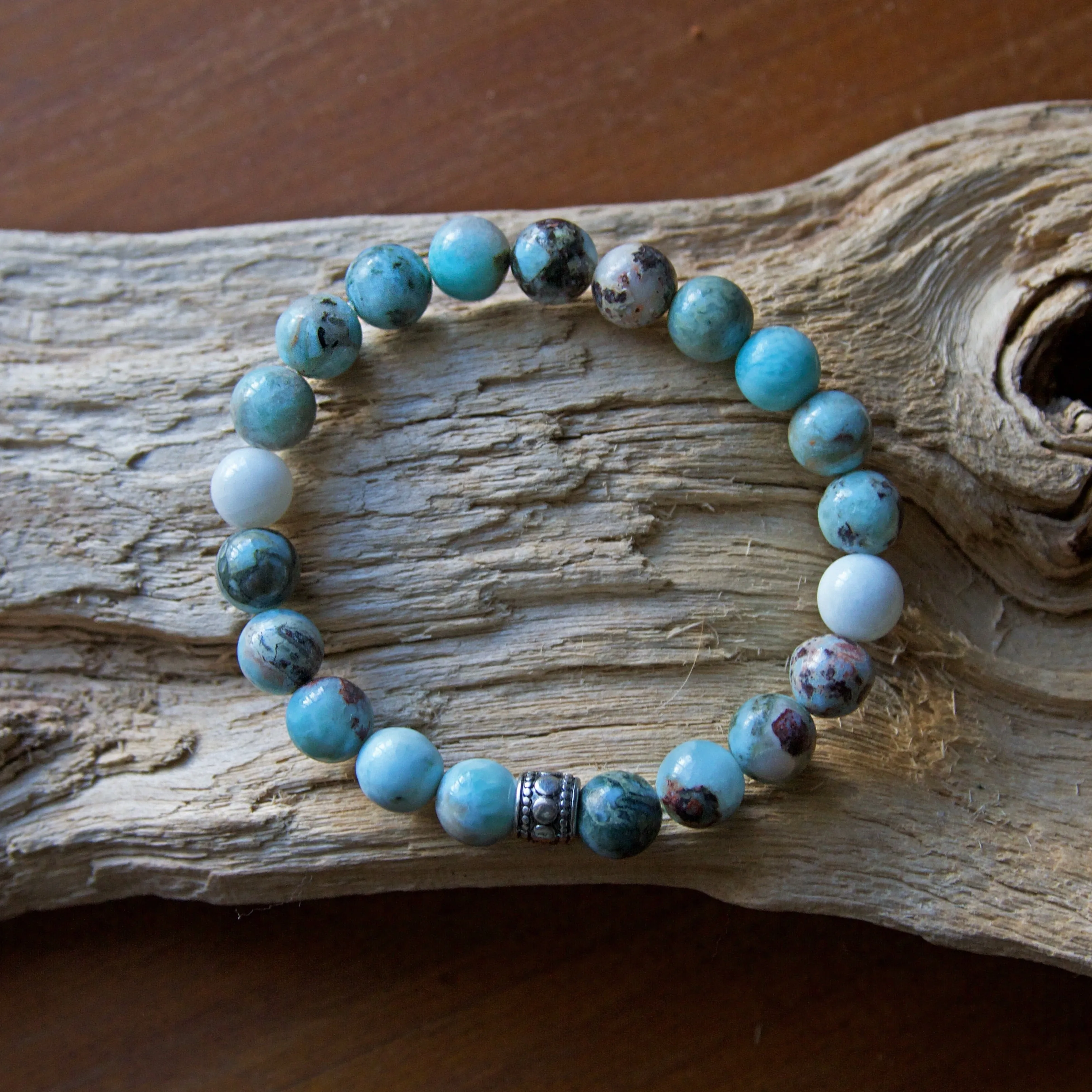 Larimar Beaded Stretch Bracelet