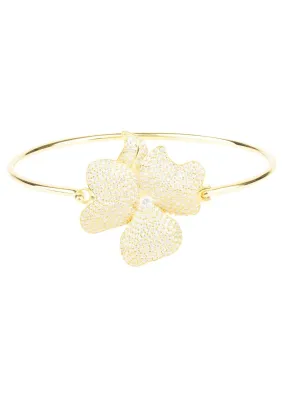 Latelita London Flower Large Statement Cuff Bracelet Gold