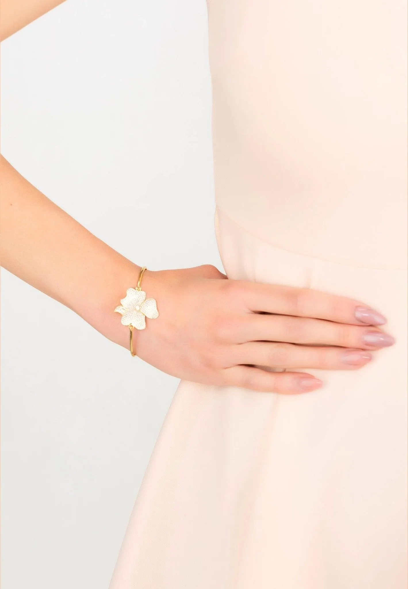 Latelita London Flower Large Statement Cuff Bracelet Gold