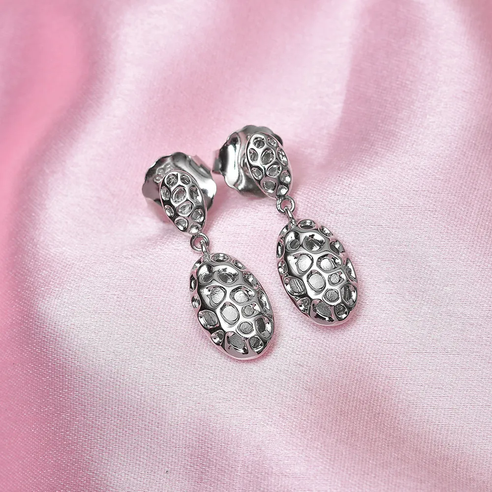 Lattice Pebble Drop Earrings