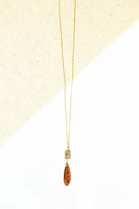 Long Kyanite Drop Necklace