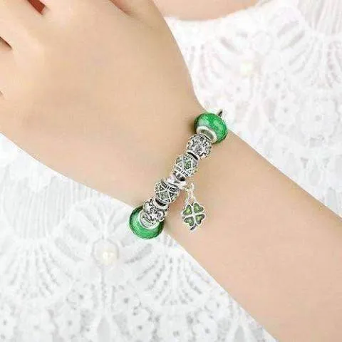 Luck of the Irish Silver Bangle Bracelet for Woman