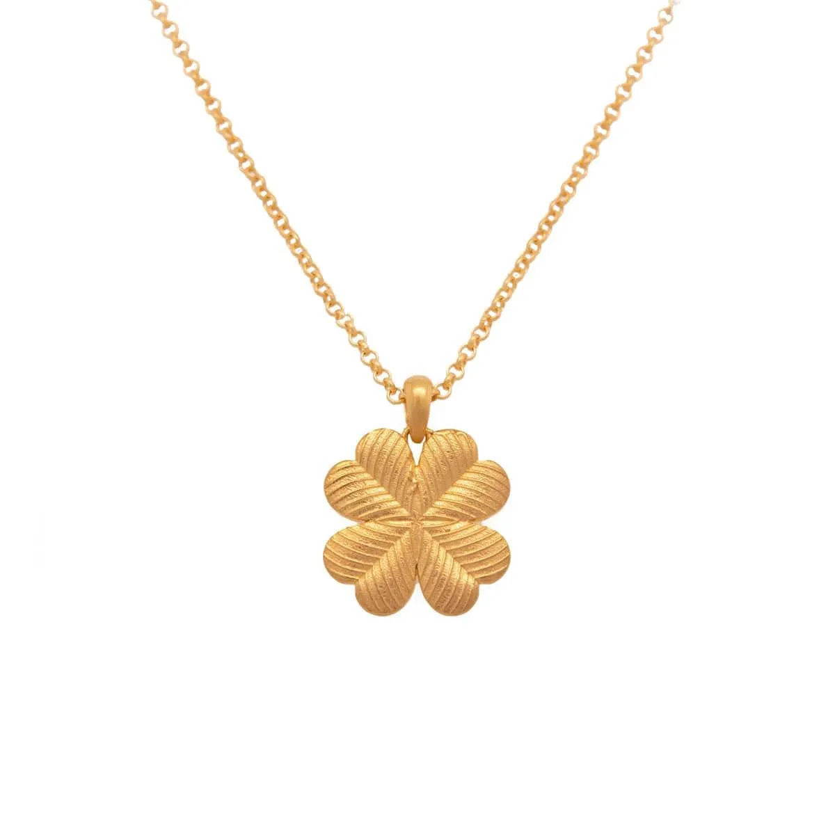 Lucky Clover Peridot Reversible Pendant Necklace 24K Gold Vermeil