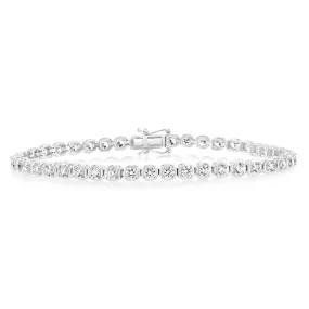 Luminesce Lab Grown 3 Carat Diamond Tennis Bracelet in 9ct White Gold