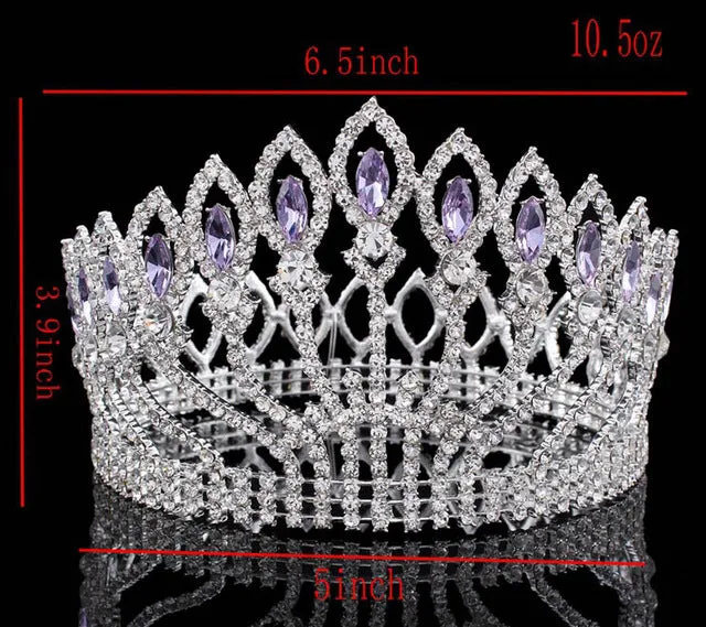 Luxurious Sparkling Crystal Baroque Queen Wedding Tiara Crown