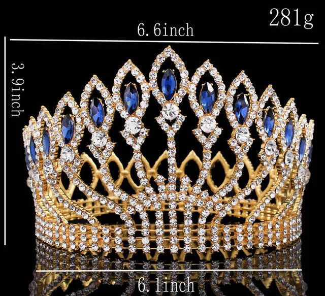 Luxurious Sparkling Crystal Baroque Queen Wedding Tiara Crown