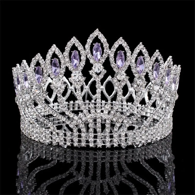 Luxurious Sparkling Crystal Baroque Queen Wedding Tiara Crown