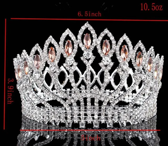 Luxurious Sparkling Crystal Baroque Queen Wedding Tiara Crown