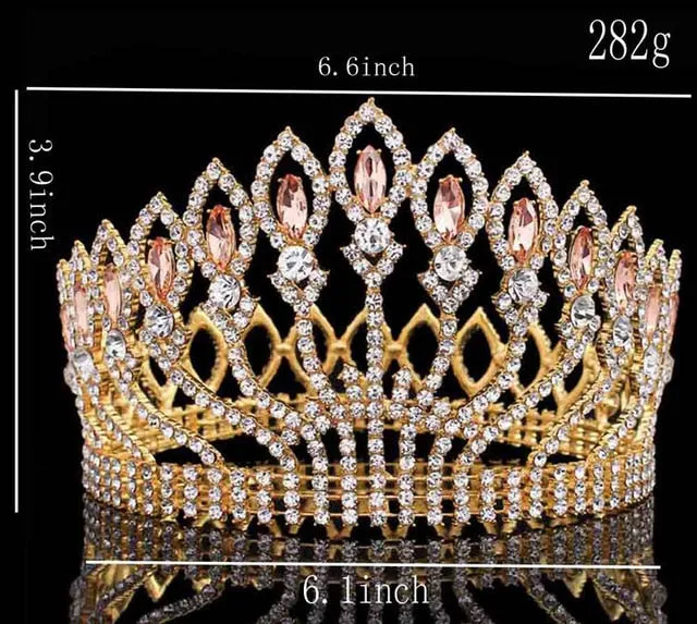 Luxurious Sparkling Crystal Baroque Queen Wedding Tiara Crown