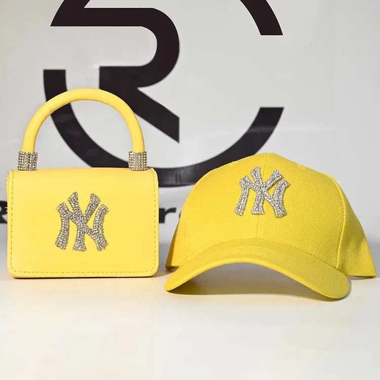 Luxury NY purse handbag and bucket hat set