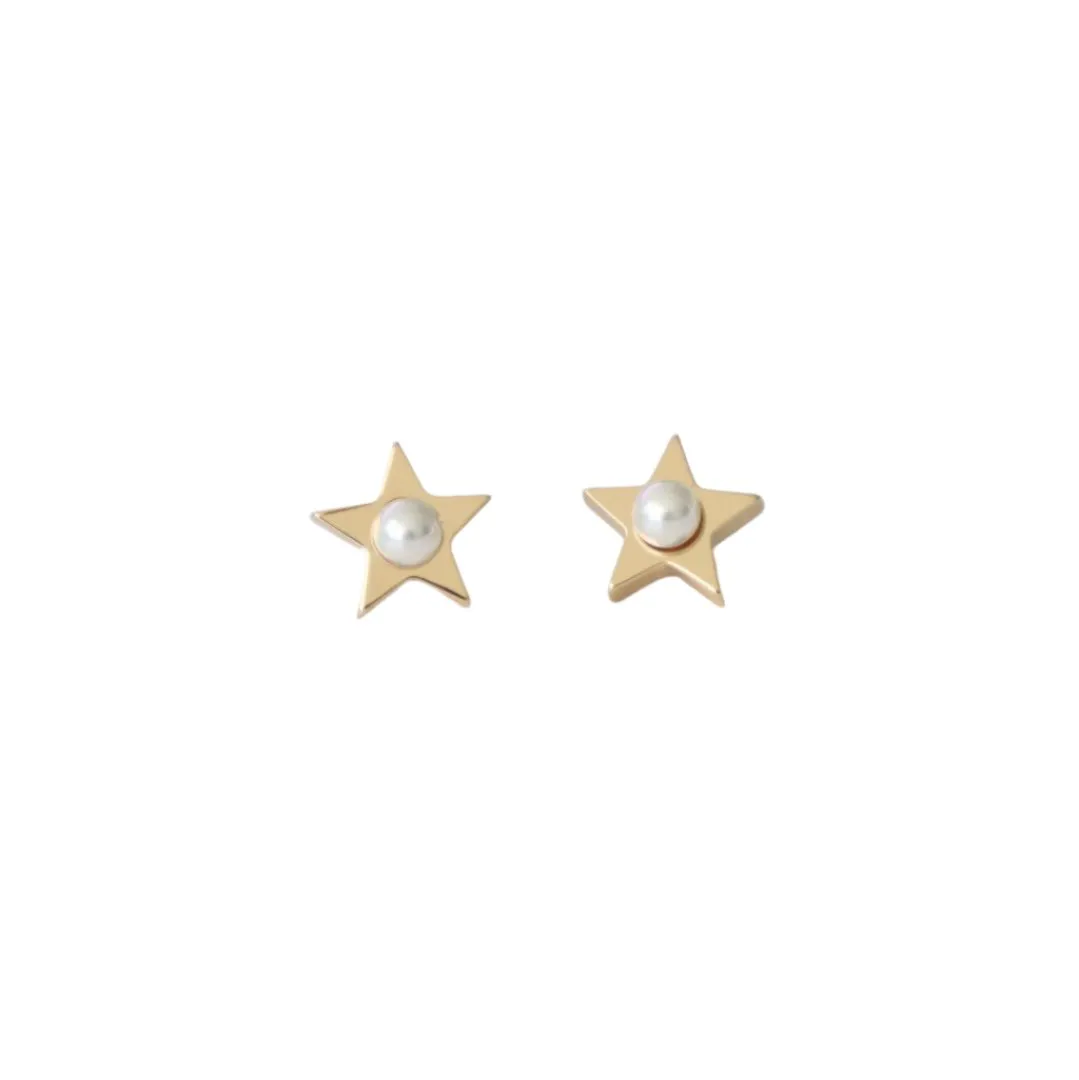 MADRE PERLA PEARL STAR STUD EARRINGS