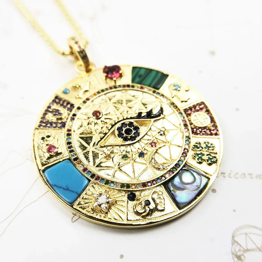 Magical Wheel of Fortune Necklace - 925 Sterling Silver