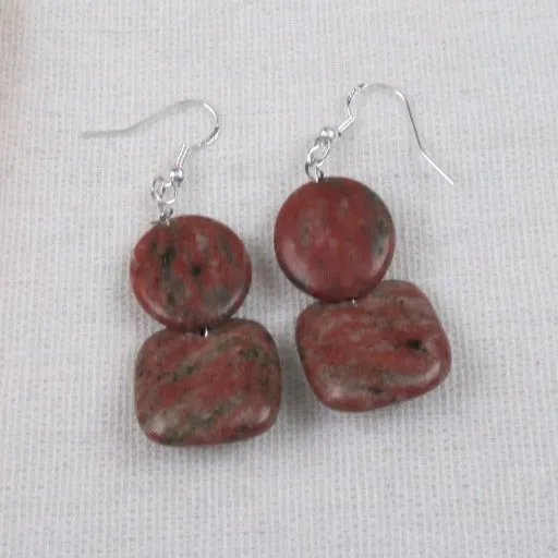 Majestic Stone Designer Jewelry Set in Red Jasper Gemstone