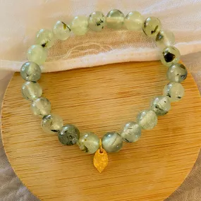 Mala: Prehnite Beaded Mala Bracelet