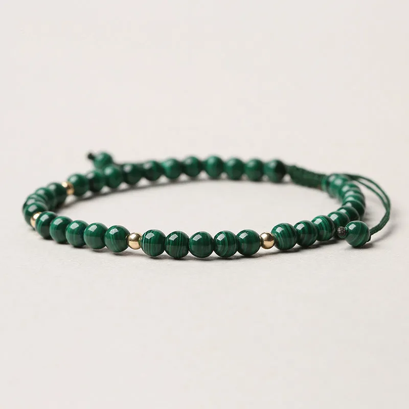 Malachite Stone Woven Bracelet for Men and Women