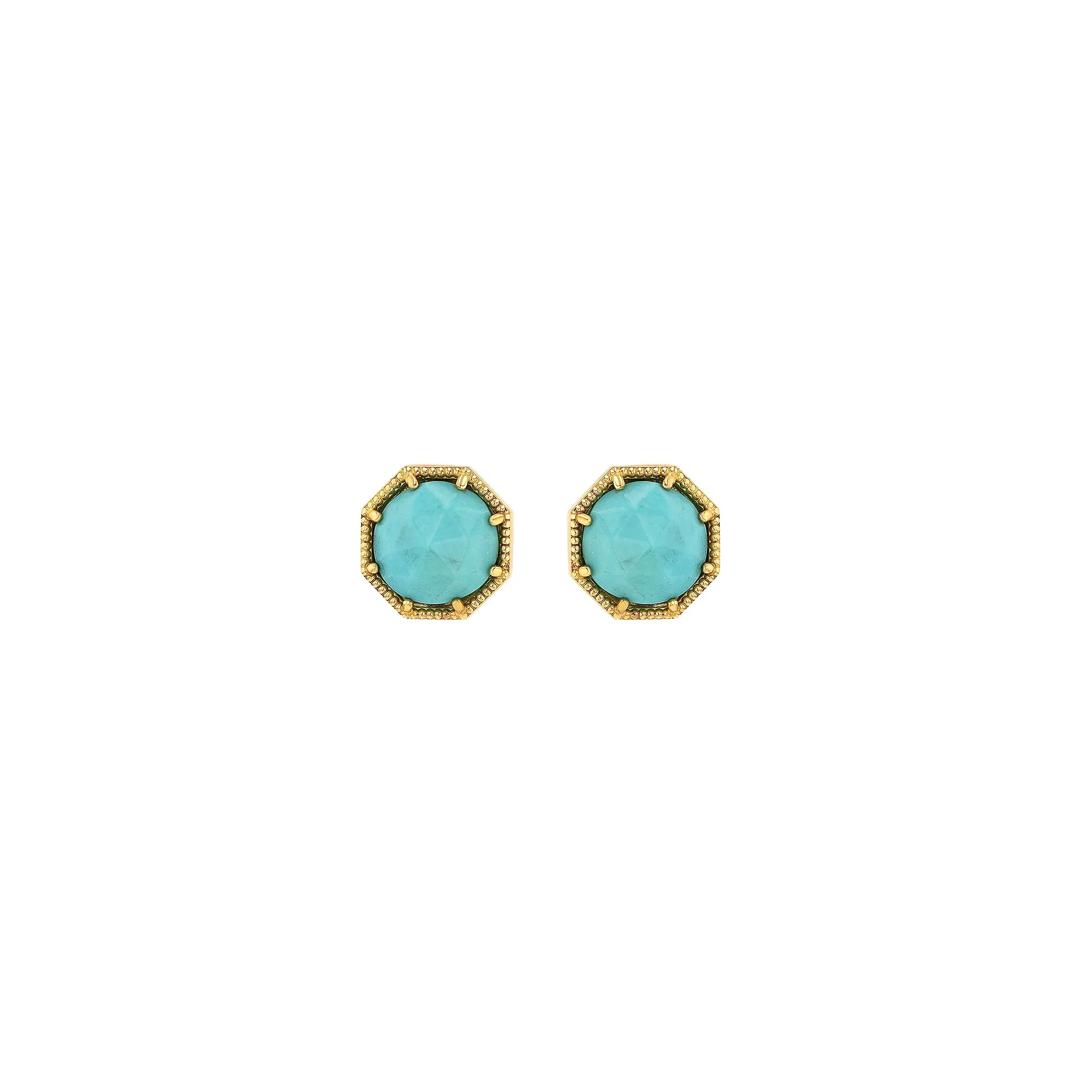 Maman Crown Bezel Turquoise Earrings