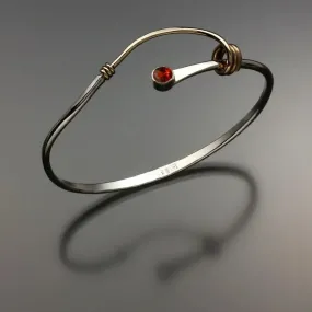 Mexican Fire Opal Bracelet BRA541MFO Sterling Silver and 14K Gold by John Tzelepis Jewelry