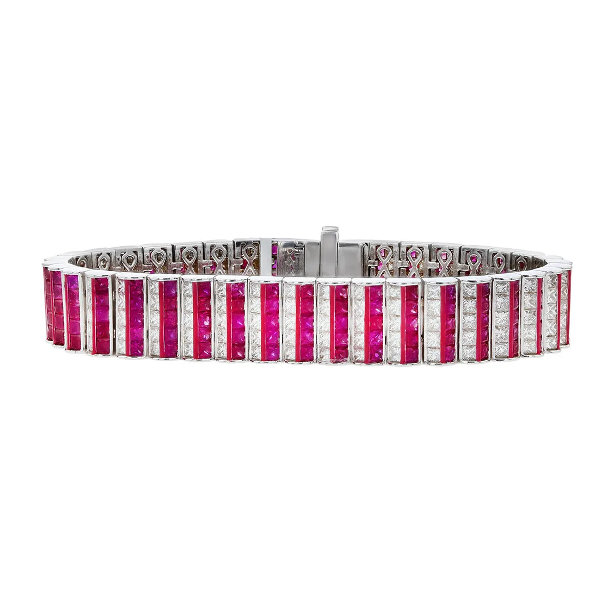 Miiori 18K White Gold Ruby and Diamond Bracelet