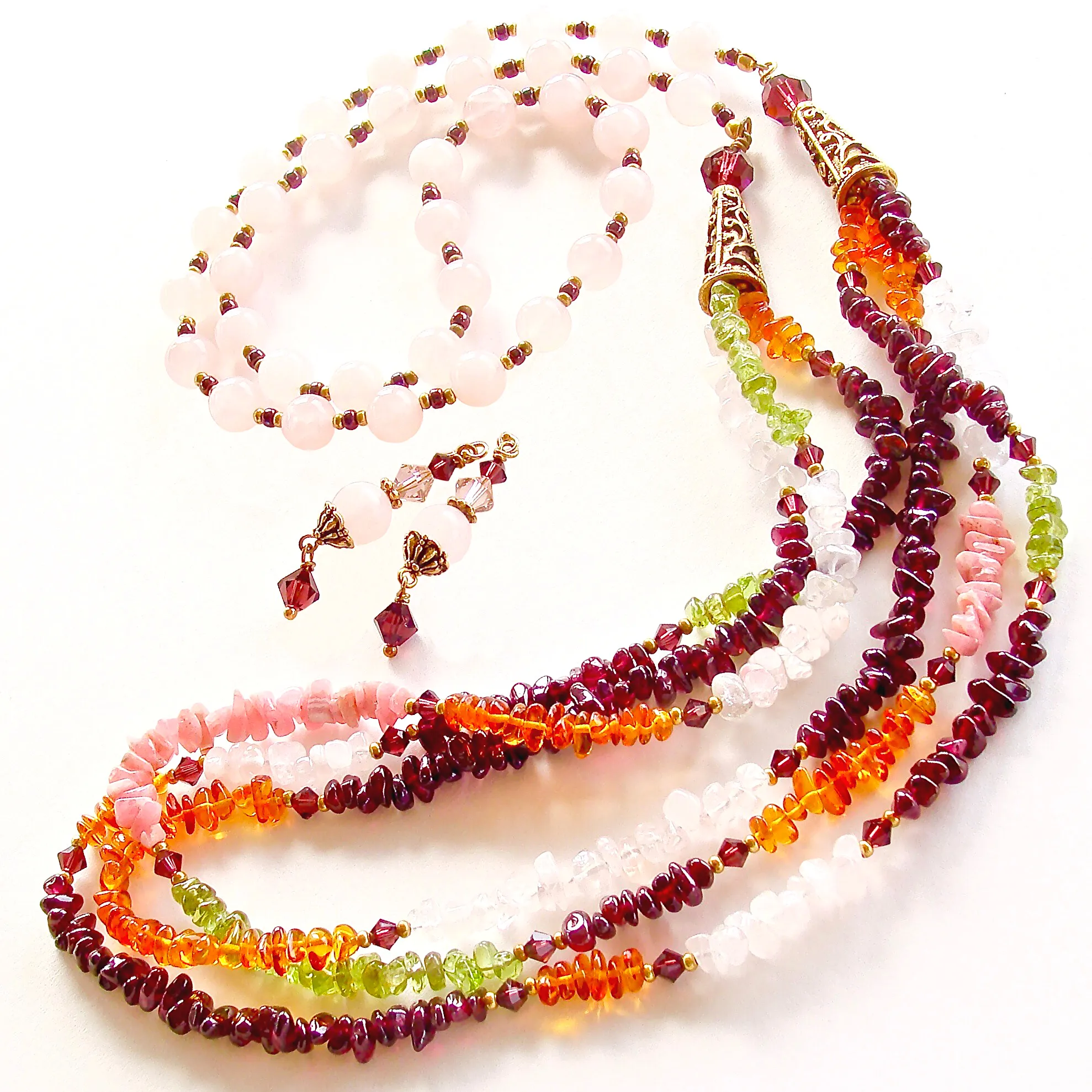 Mirabelle: Garnet and Peridot Necklace Set