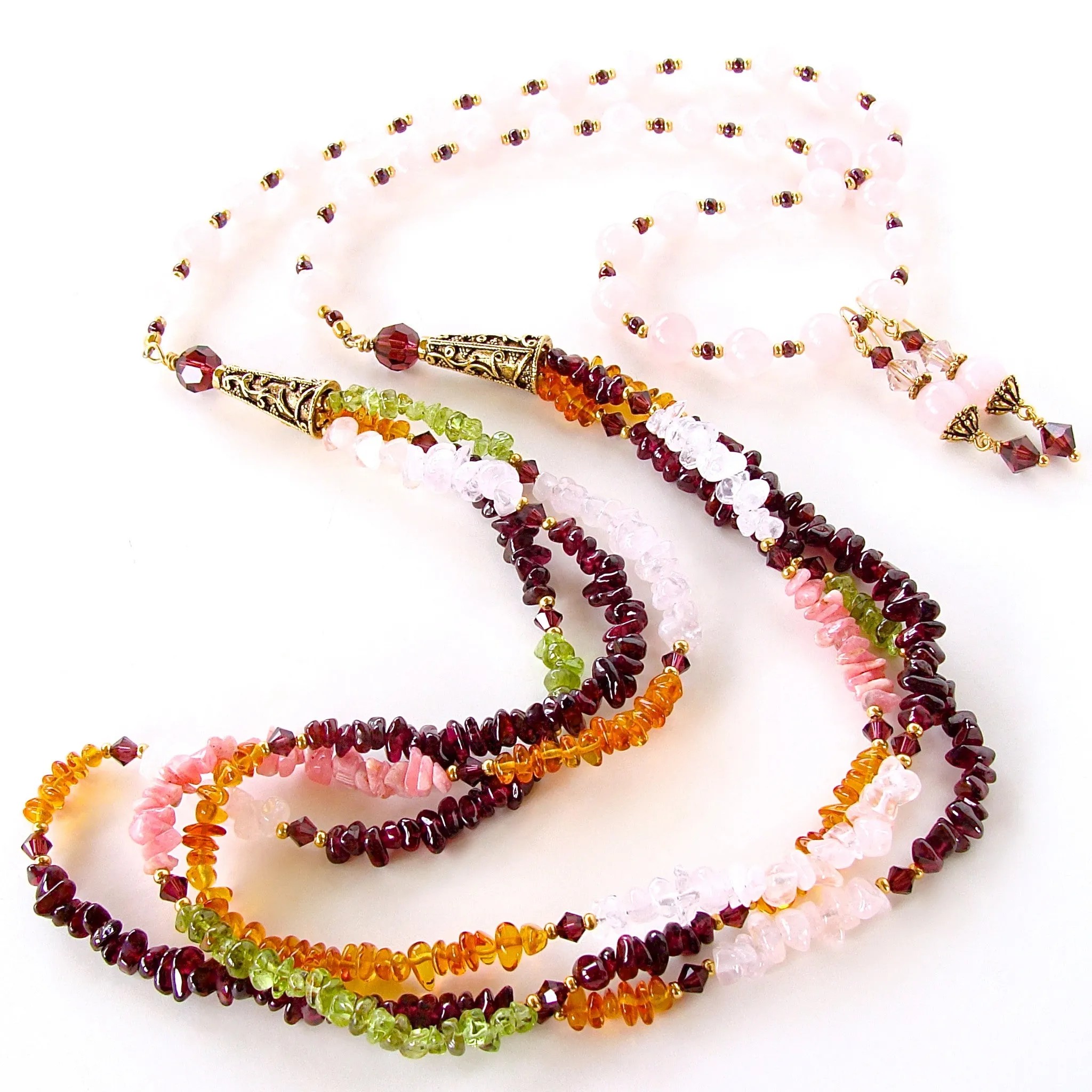 Mirabelle: Garnet and Peridot Necklace Set