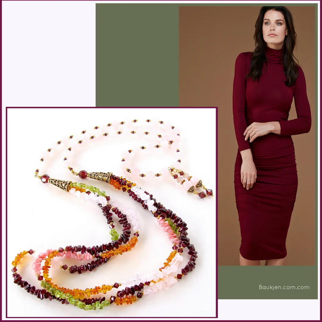 Mirabelle: Garnet and Peridot Necklace Set