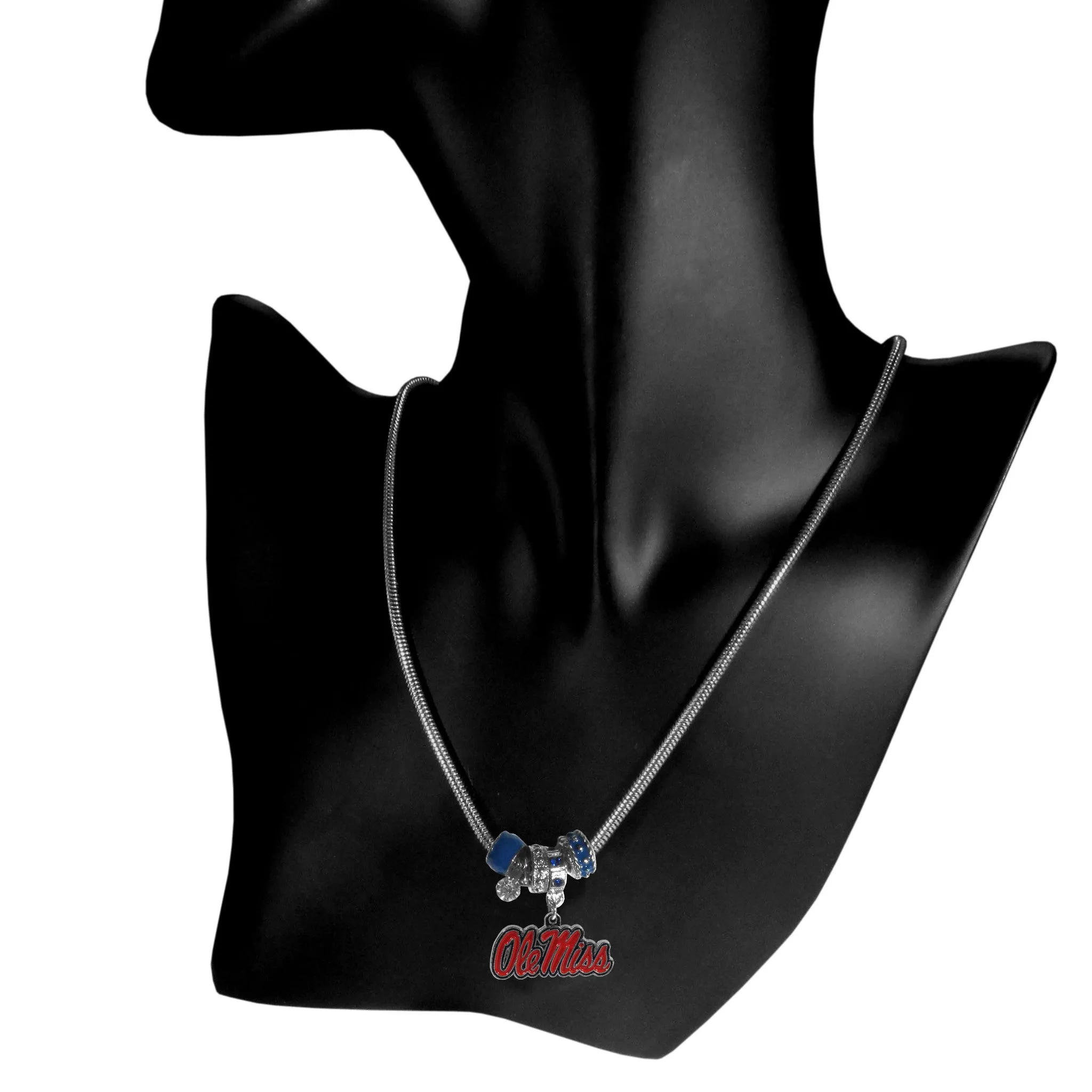 Mississippi Rebels Euro Bead Necklace