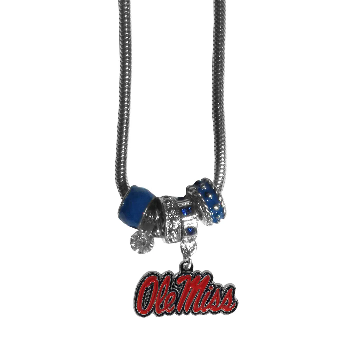 Mississippi Rebels Euro Bead Necklace