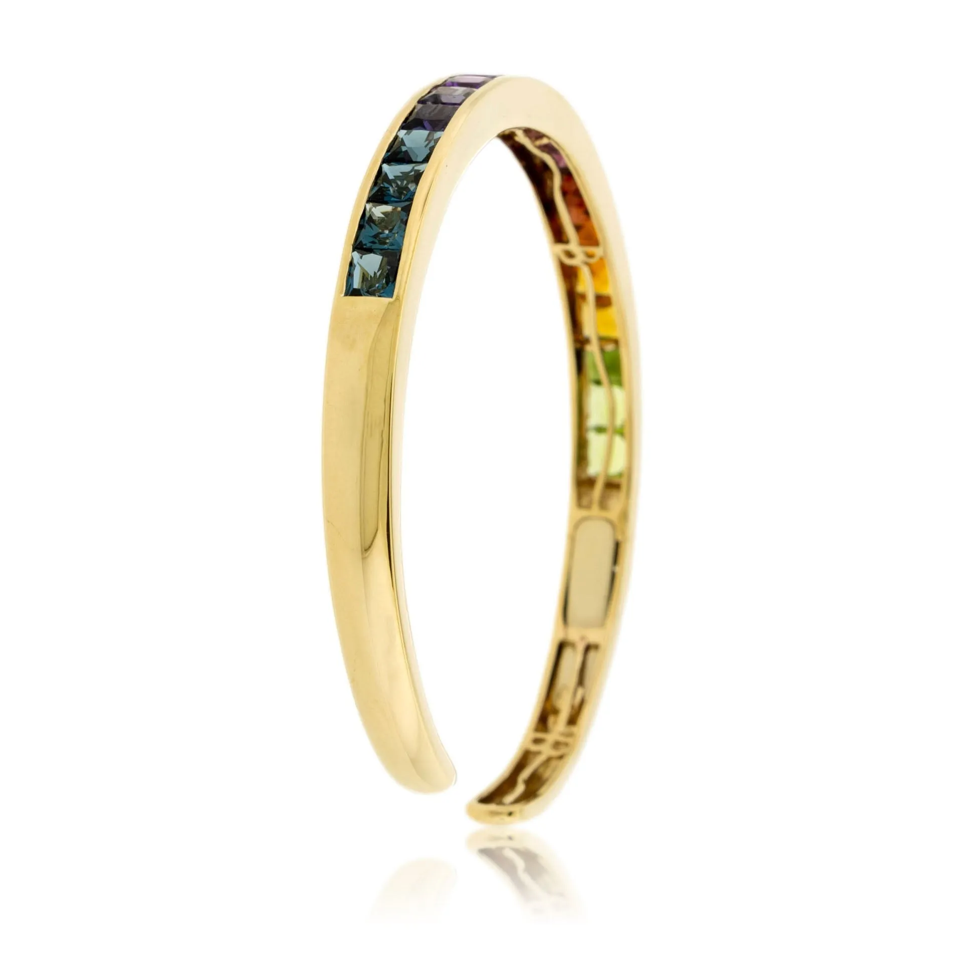 Mixed Gemstone Flexing Bangle Bracelet