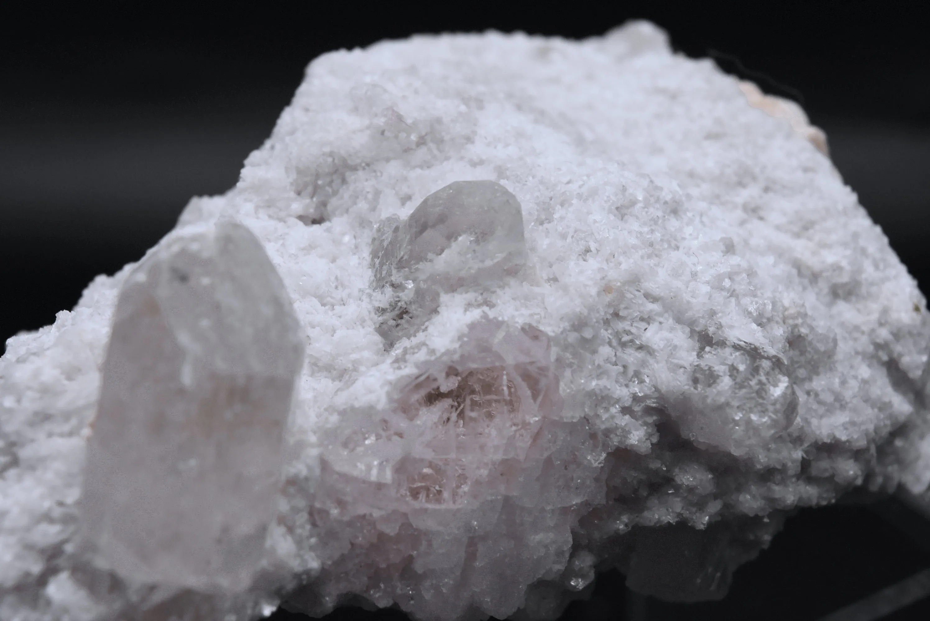 Morganite and Quartz on Matrix Mineral Specimen - Afghanistan