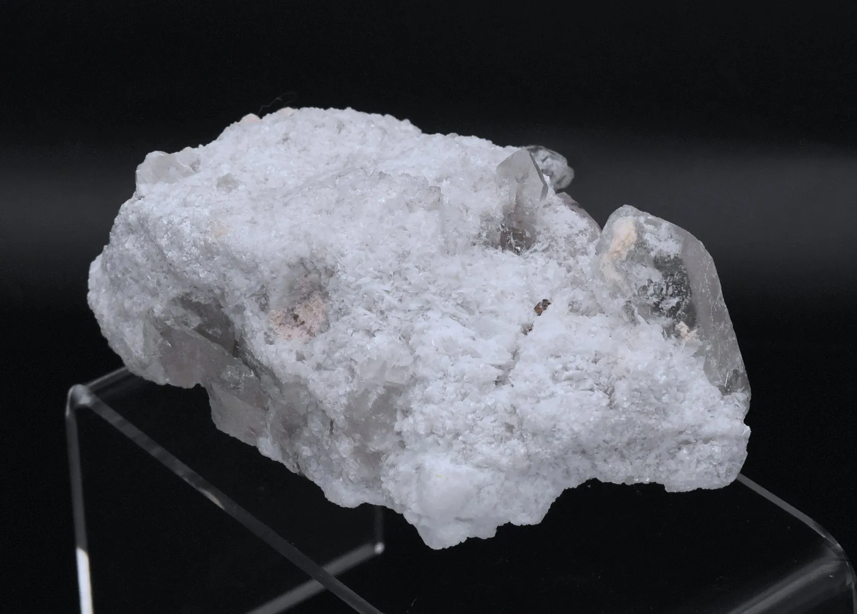 Morganite and Quartz on Matrix Mineral Specimen - Afghanistan