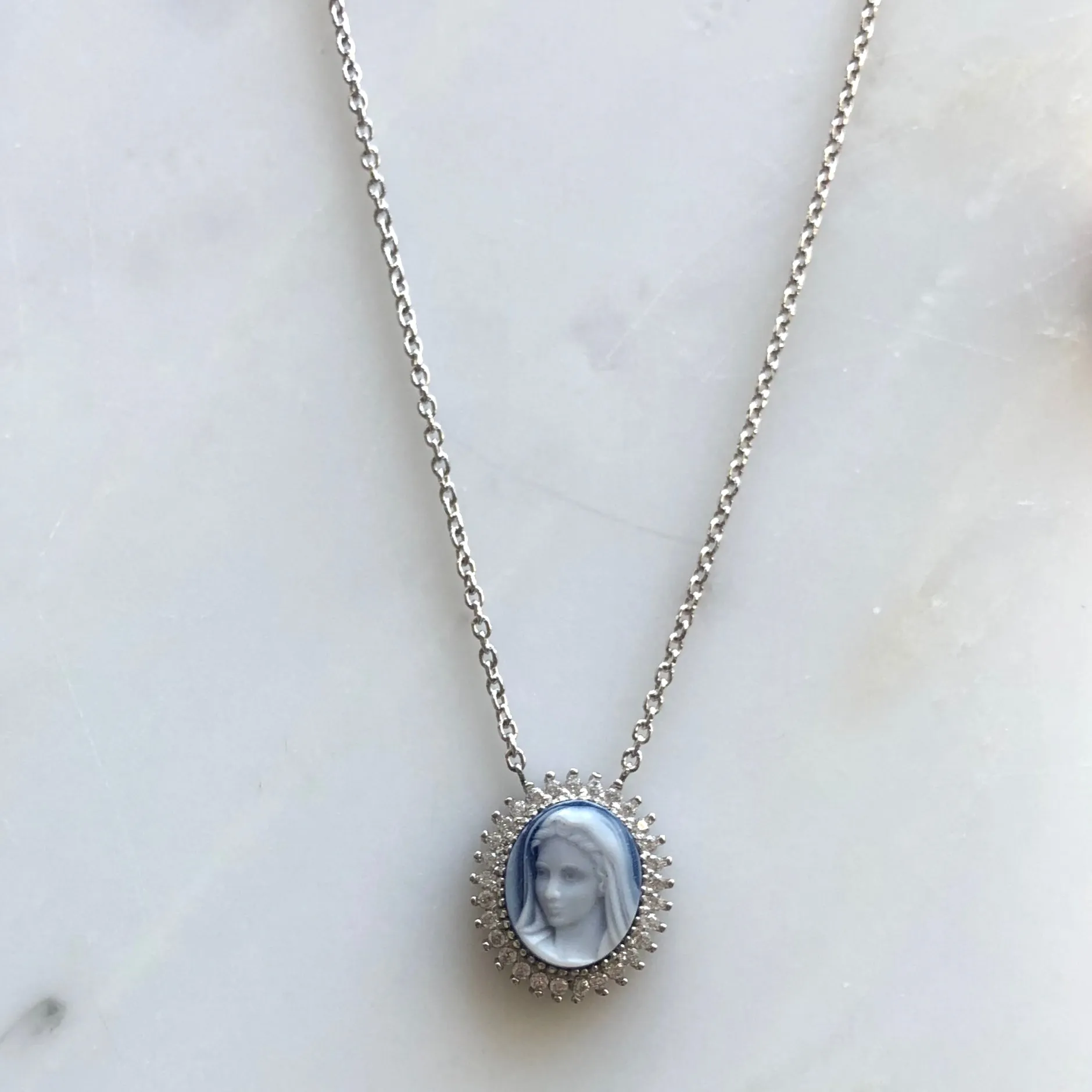 MOTHER MARY CAMEO NECKLACE