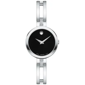 Movado Esperanza 25mm Black Dial Diamond Ladies Watch 0607471