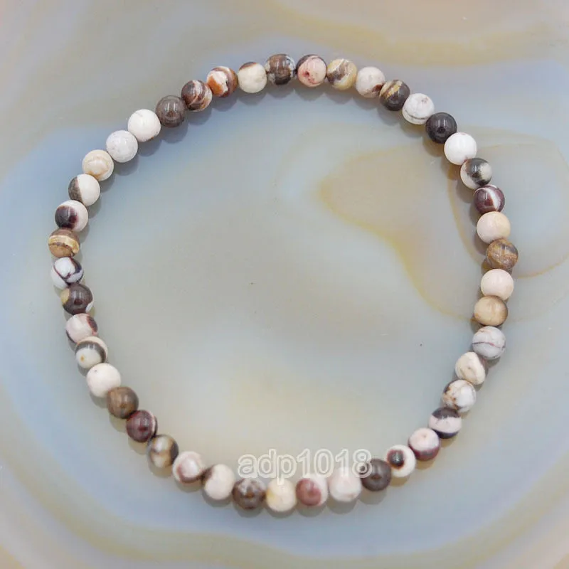 Natural Australia Zebre Jasper Gemstone Beads Stretch Bracelet Healing Reiki