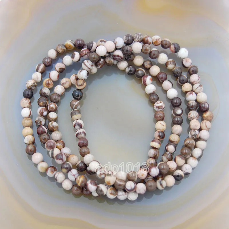 Natural Australia Zebre Jasper Gemstone Beads Stretch Bracelet Healing Reiki