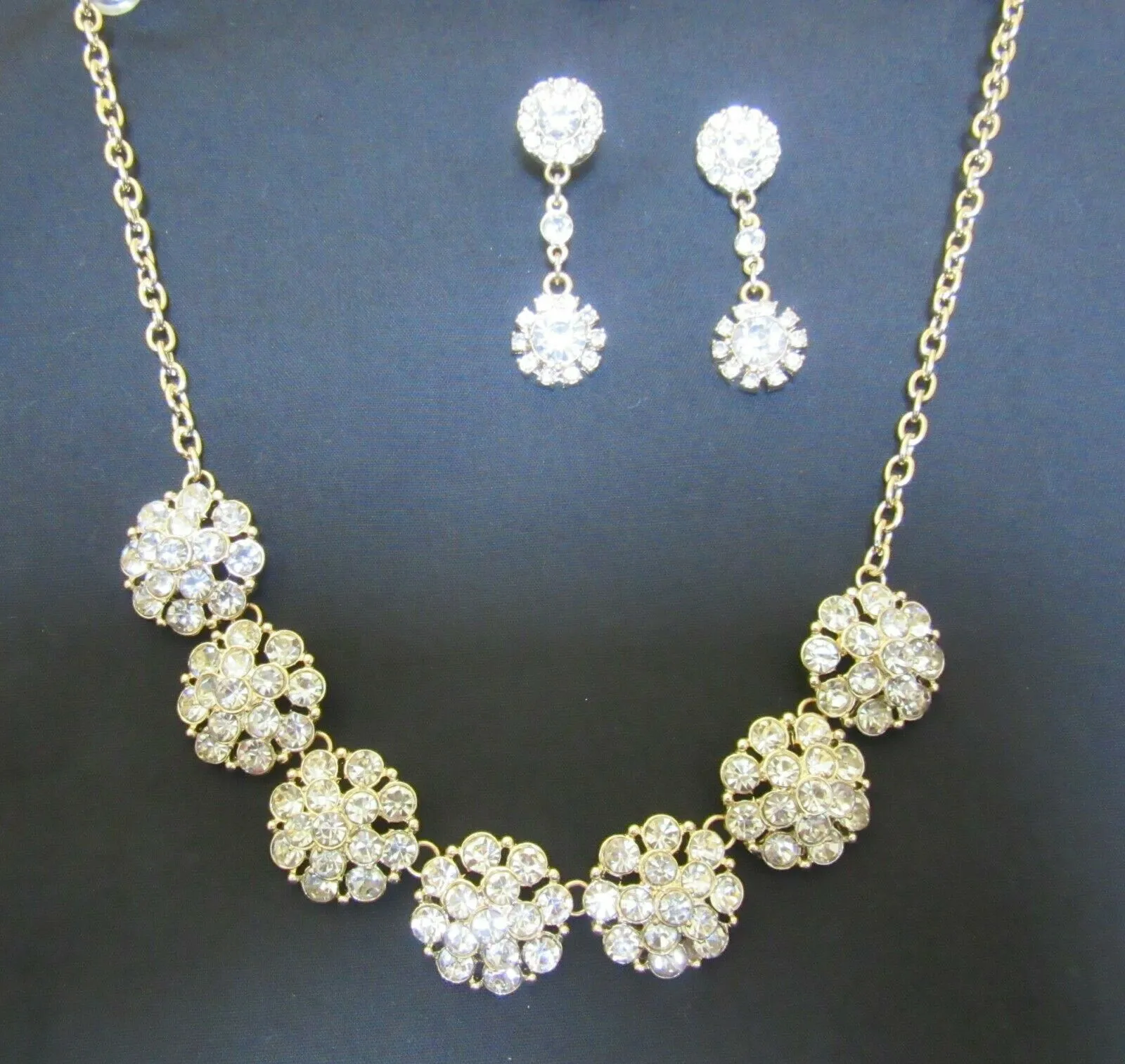 Necklace 6395 Zircon Golden Necklace Earring Set